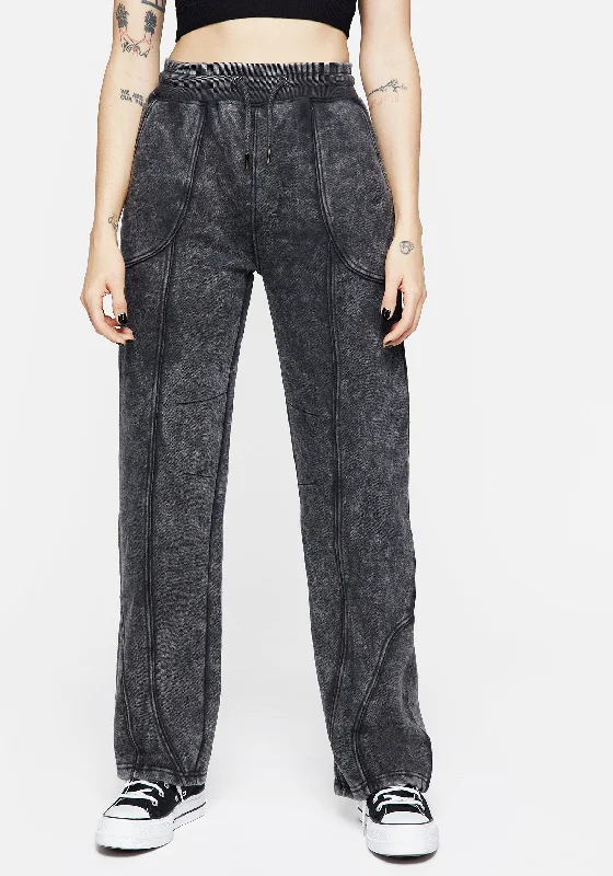 Women's Everyday Wear Lingerie Ianthe Acid Wash Straight Leg Joggers