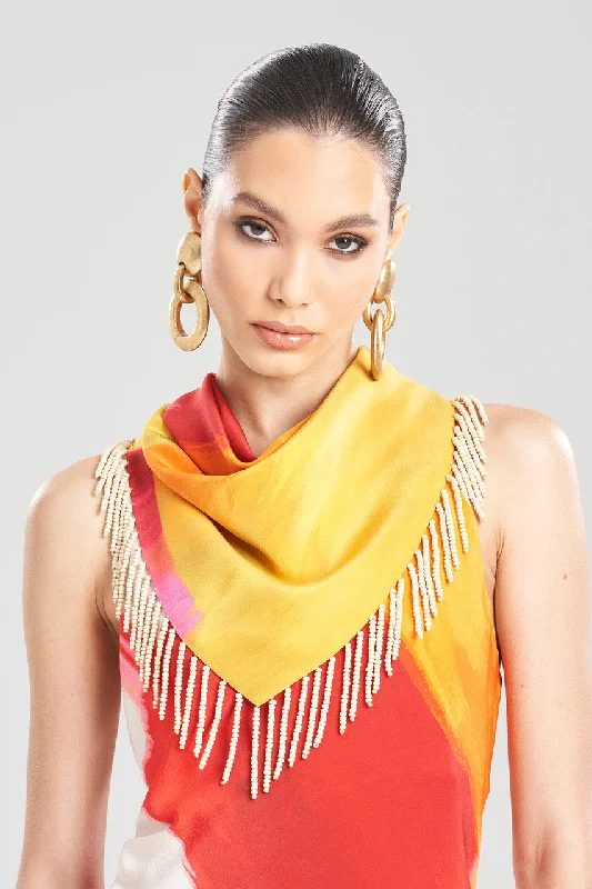 Women's Thermal Lingerie for Cold Weather Bohol Fringe Silk Scraf
