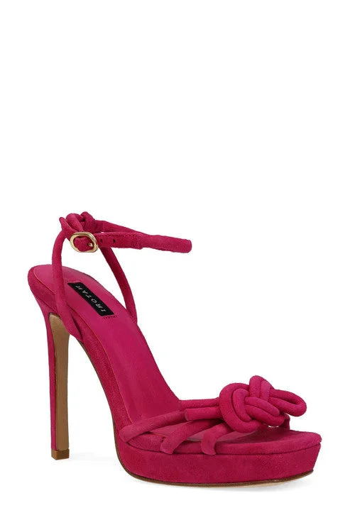 Women's Everyday Wear Lingerie Chizu Suede Knotted Bow Platform Heel