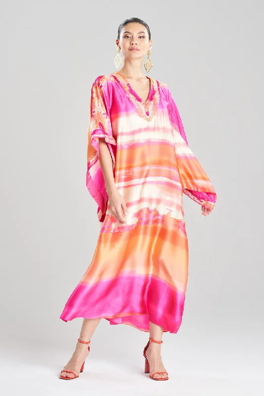 Luxury Lingerie for Special Occasions Couture Minako Embroidered Drop Sleeve Silk Caftan Luxury Lingerie for Special Occasions Couture Minako Embroidered Drop Sleeve Silk Caftan