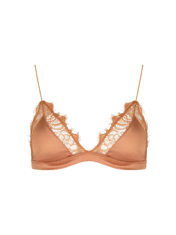Women's Sheer Lingerie Nightgowns Magen Bralette - Rust