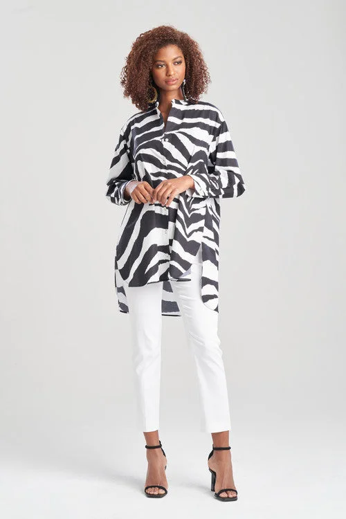Women's Shapewear Lingerie Sets Zebra Cotton Poplin Oversized Shirt