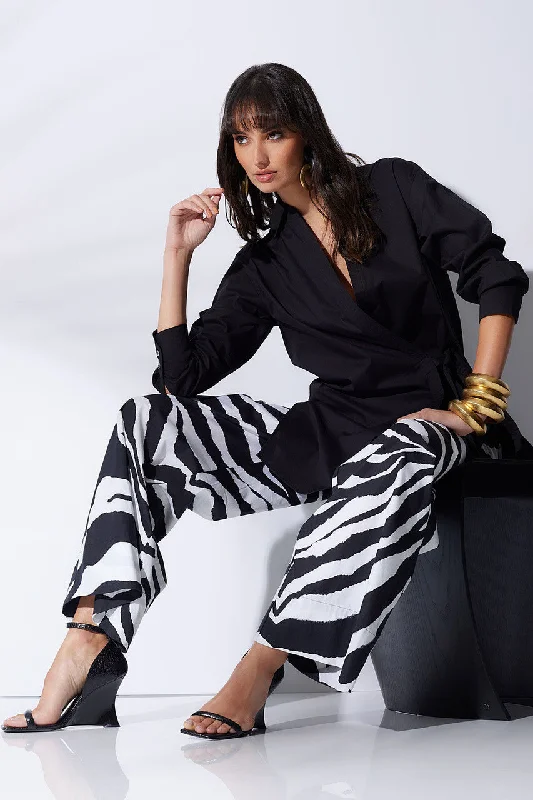 Lingerie Gift Sets for Women Cotton Poplin Surplice Tie Shirt