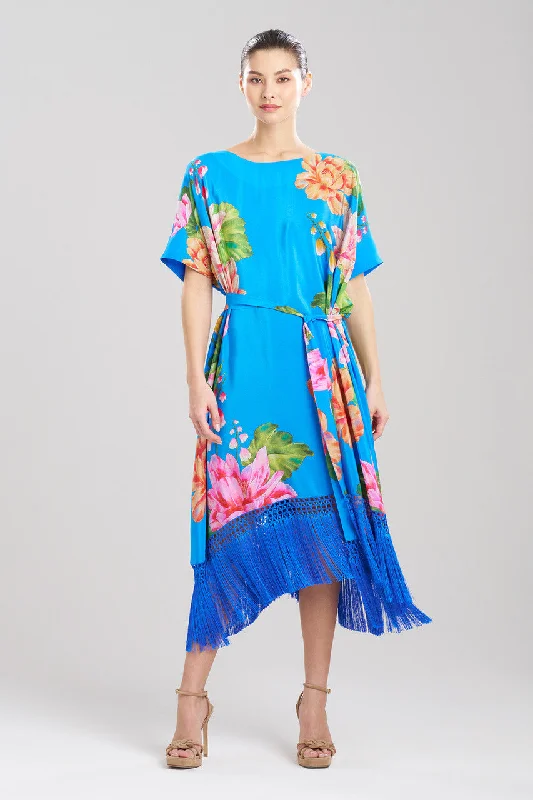 Women's High Waist Lingerie Bodysuits Hanabi Fringe Silk Caftan