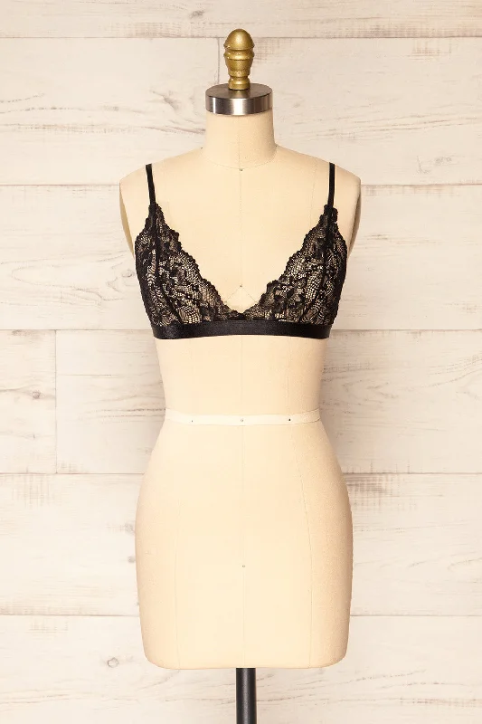 Women's High Waist Lingerie Bodysuits Zatar Black | Lace Bralette