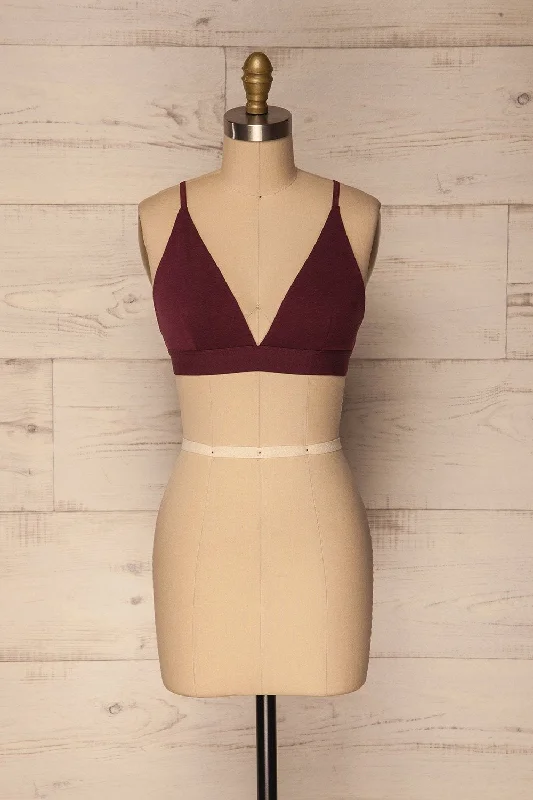 Eco-Friendly Organic Lingerie for Women Aneby Burgundy | Bralette
