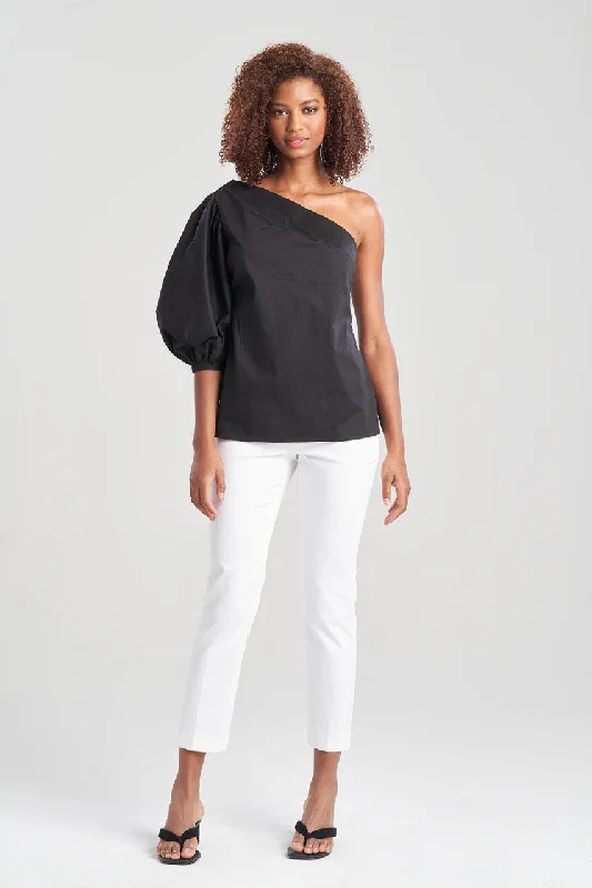 Designer Lingerie Sets for Women Cotton Poplin Balloon One Shoulder Top