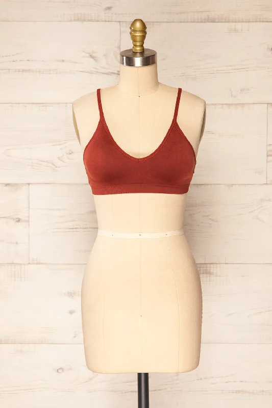 Women's Silk Lingerie Sets Pyzdry Orange | Padded Stretchable Bralette