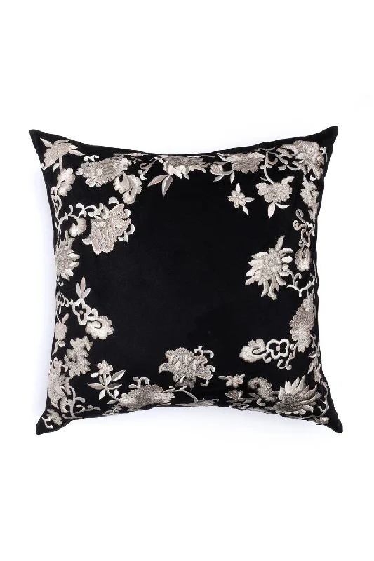 Women's Everyday Wear Lingerie Faux Suede Mandarin Embroidered Trim Pillow