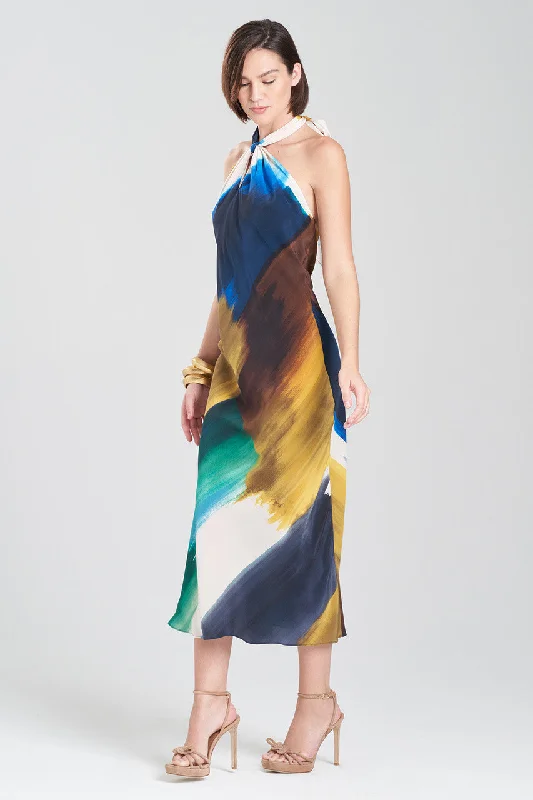 Sexy Lingerie for Women with Stockings Bohol Halter Silk Gown