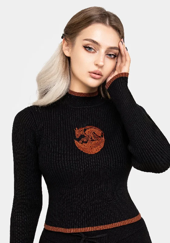 Women's Silk Lingerie Sets Foxfire Embroidered Knit Jumper