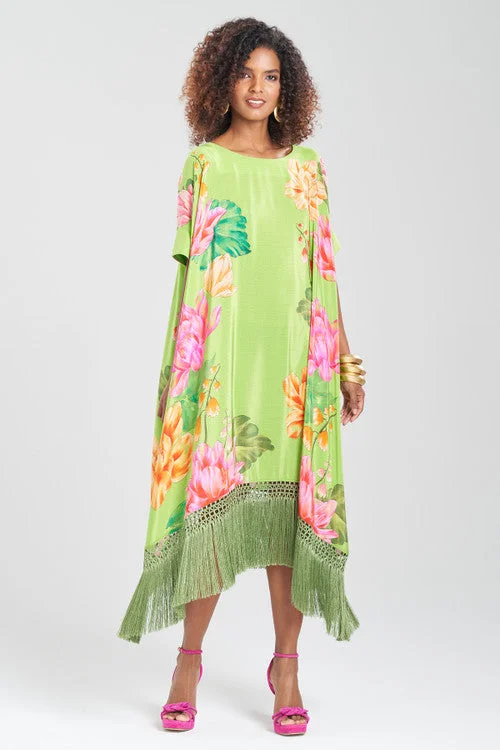 Vintage Inspired Lingerie for Women Hanabi Fringe Silk Caftan