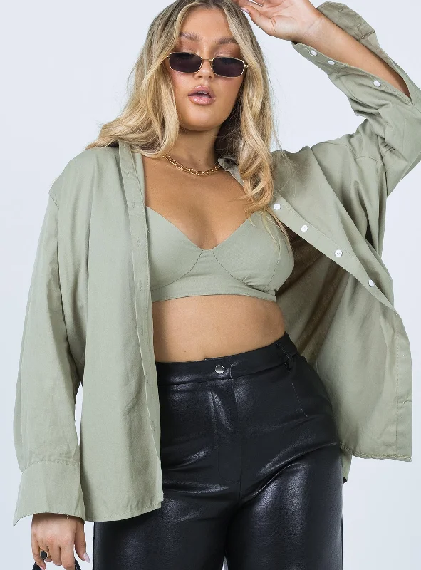 Breathable Bamboo Lingerie for Women Adalia Shirt Khaki