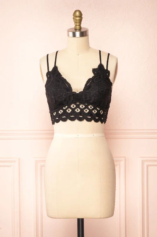 Women's Everyday Wear Lingerie Niken Black | Lace Bralette