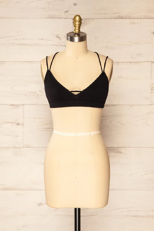 Women's Shapewear Lingerie Sets Mona Lisa Black | Crossed-Back Bralette