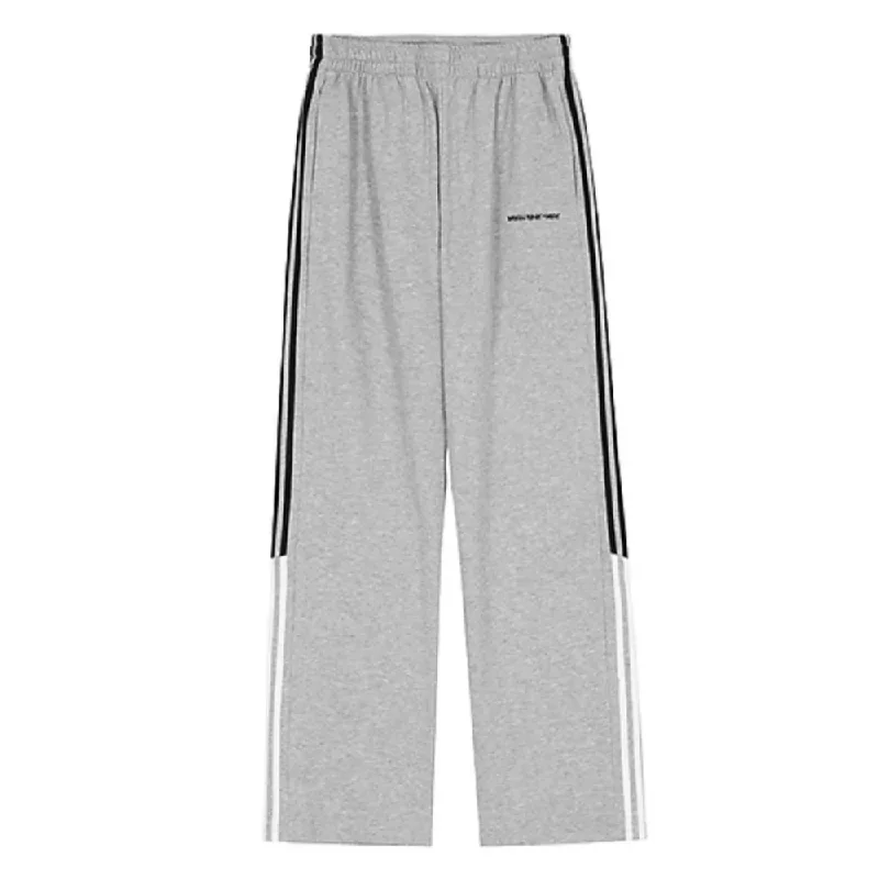 Women's Ankle - Length Sweatpants in Olive Green with Reflective Stripes for Nighttime RunsAmerican Style Contrast Stripe Sweatpants