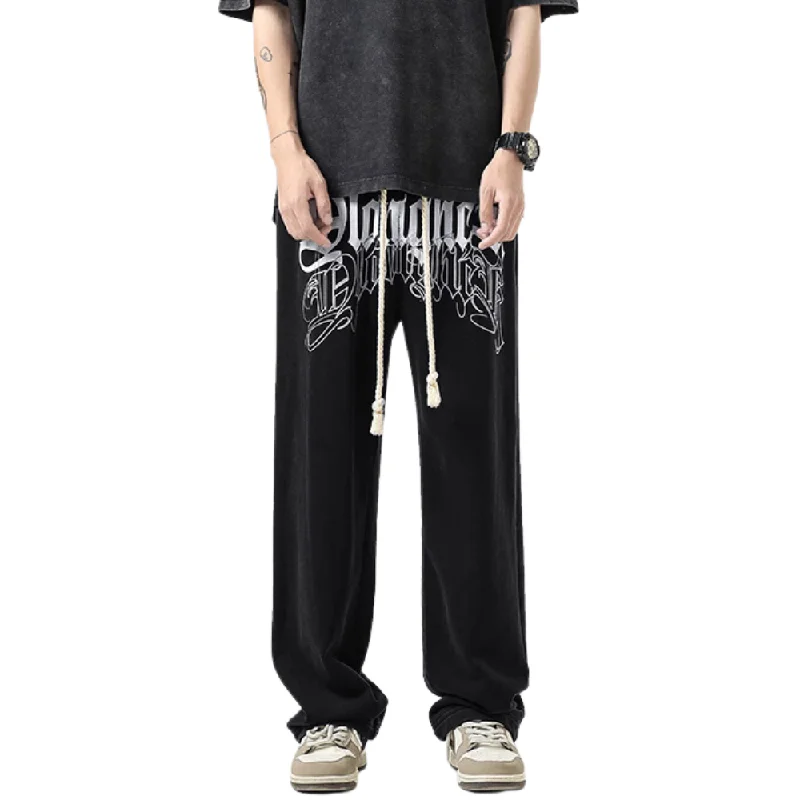 Pocket - Less Women's Sweatpants in Light Blue for a Sleek and Minimalist LookCharacterized Letter Drawstring Sweatpants