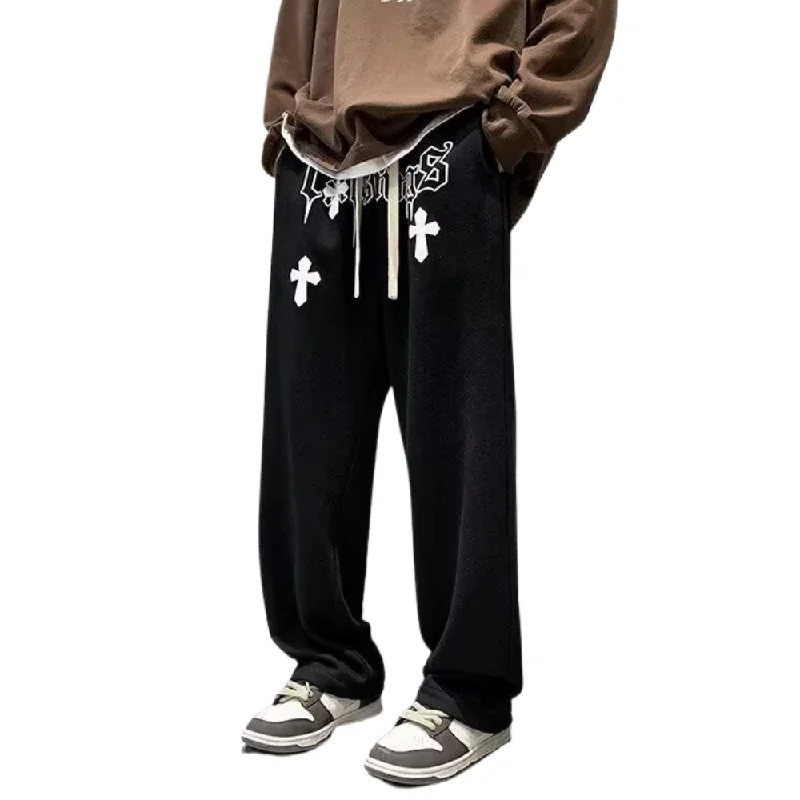 Plus Size Women's Cargo Sweatpants in Khaki with Multiple Pockets for a Practical and Stylish OptionHip Hop Cross Trendy Alphabet Sweatpants