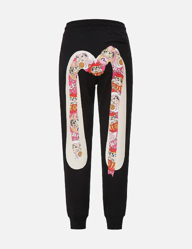 Plus Size Women's Cargo Sweatpants in Khaki with Multiple Pockets for a Practical and Stylish OptionDaruma Buddies Daicock Print Sweatpants