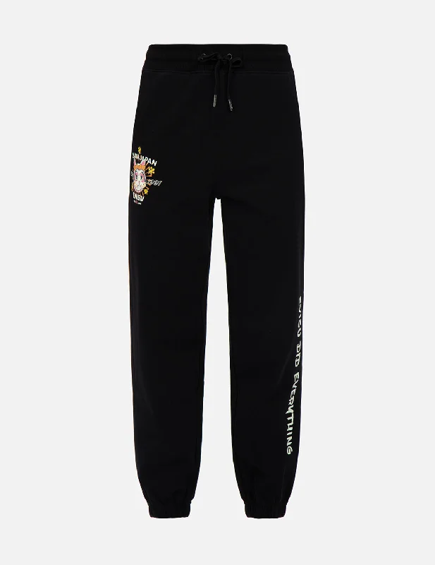 Plus Size Women's Side - Stripe Sweatpants in Navy and White for a Nautical - Inspired StyleFortune Cat and Slogan Print Sweatpants