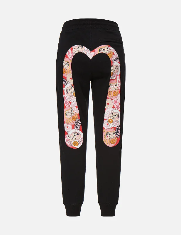 Zipper - Detail Women's Sweatpants in Gray for Easy On - and - Off and Added StyleFortune Cat Daruma Daicock Print Sweatpants