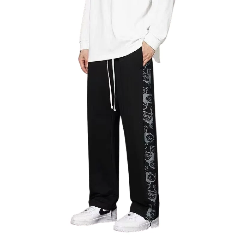 Water - Resistant Women's Sweatpants in Black for Outdoor Activities in Wet ConditionsFunny Cartoon Bear Sweatpants