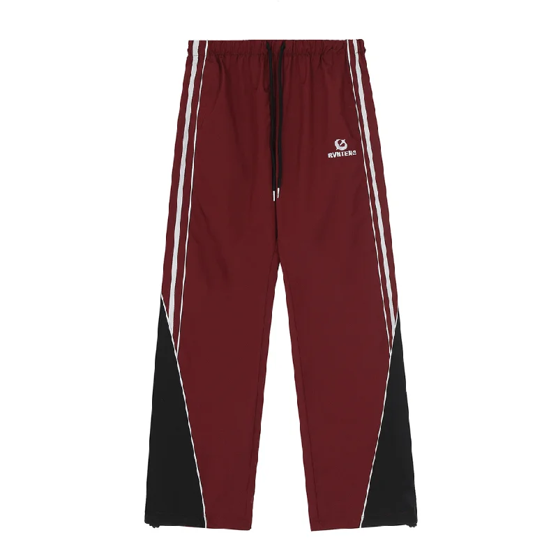 Plus Size Women's Side - Stripe Sweatpants in Navy and White for a Nautical - Inspired StyleHigh Street Color Contrast Panel Sweatpants Plus Size Women's Side - Stripe Sweatpants in Navy and White for a Nautical - Inspired StyleHigh Street Color Contrast Panel Sweatpants
