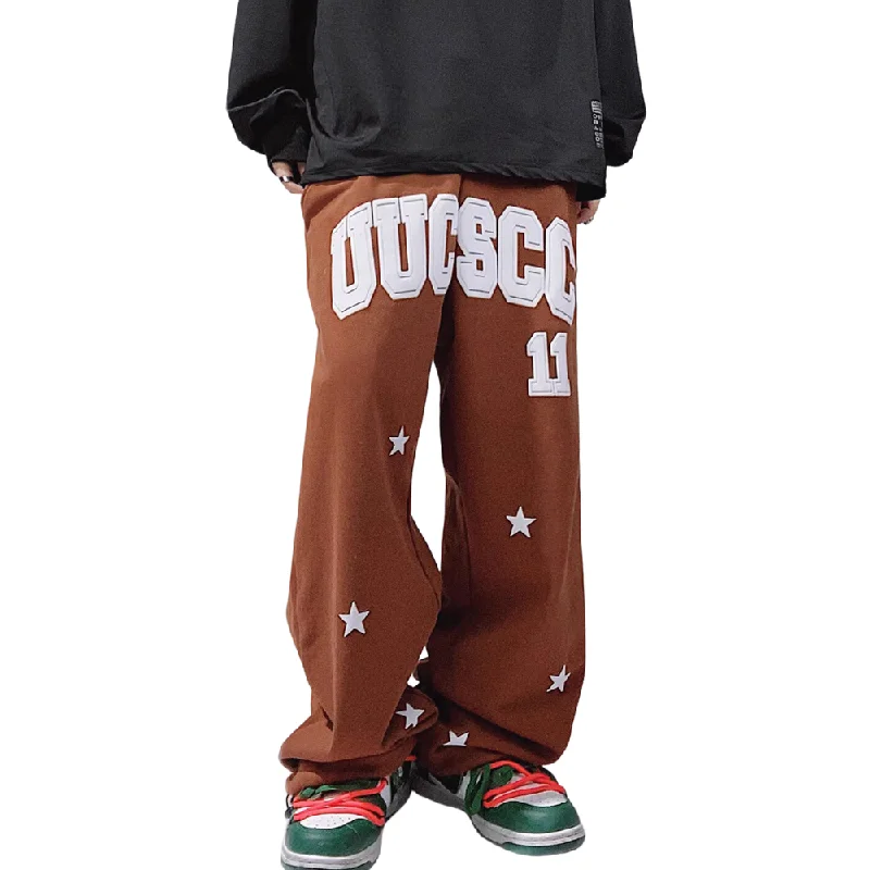 High - Waisted Women's Jogger Sweatpants in Black with Zip Pockets for a Stylish and Practical LookHip Hop Foam Lettered Sweatpants