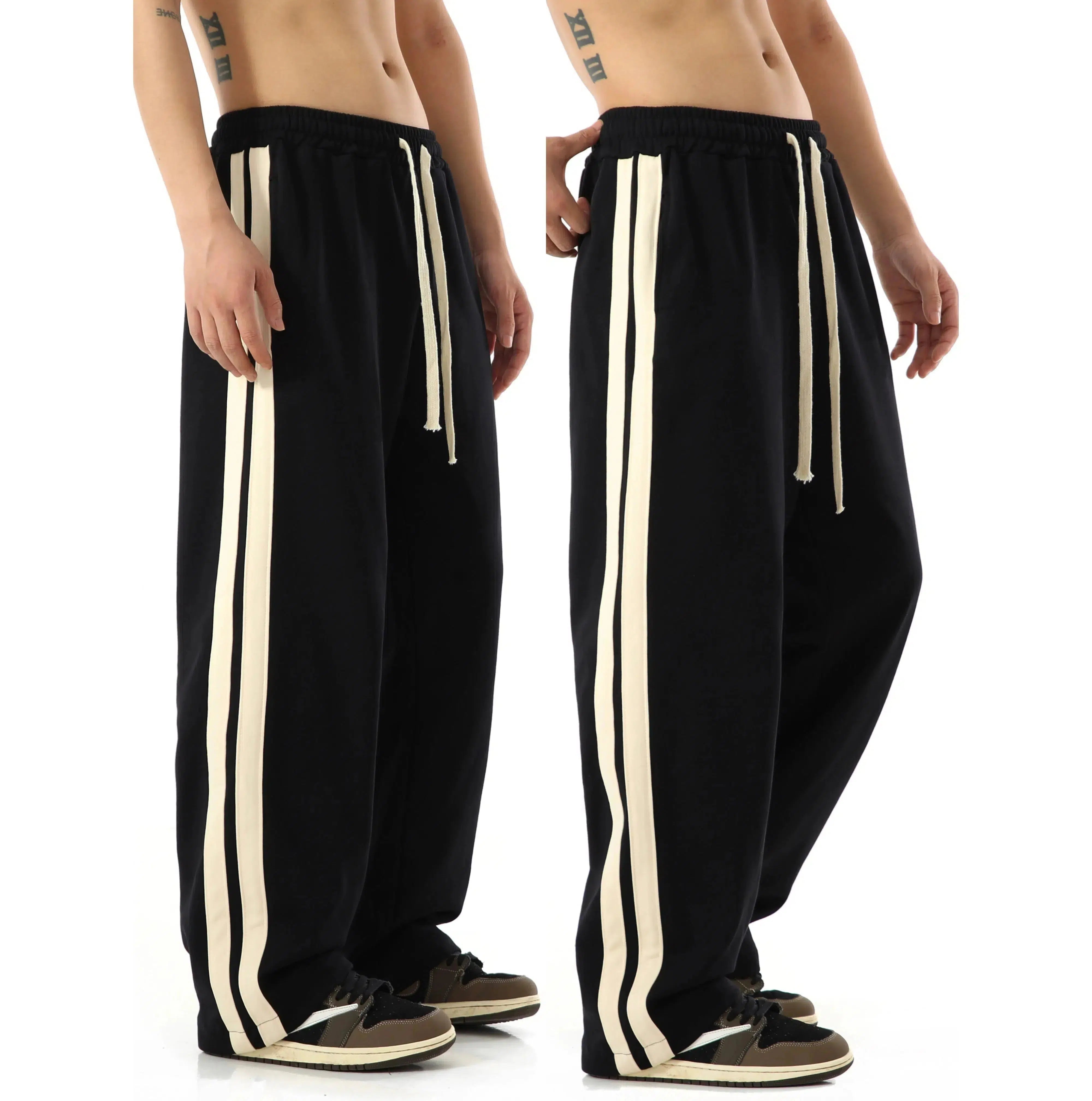 Women's Terry - Cloth Sweatpants in Beige for a Soft and Absorbent Lounge OptionSide Striped Casual Sweatpants Women's Terry - Cloth Sweatpants in Beige for a Soft and Absorbent Lounge OptionSide Striped Casual Sweatpants