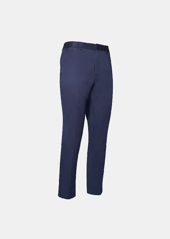 Solid Cotton Dress Navy Pants