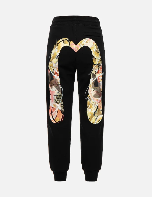 Plus Size Women's Drawstring - Waist Sweatpants in Gray with a Cozy Fleece Lining for Winter ComfortTattoo Koi Daicock Print Sweatpants