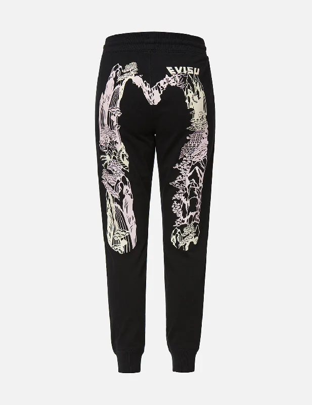 Pocket - Less Women's Sweatpants in Light Blue for a Sleek and Minimalist LookTwo-tone Landscape Daicock Print Sweatpants