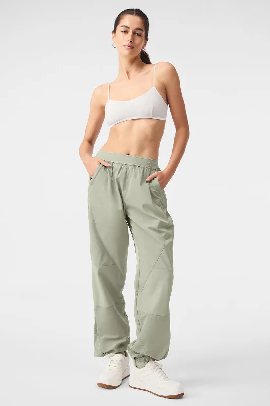 Drawstring - Waist Women's Cotton - Blend Sweatpants in White for a Casual and Comfortable Everyday LookMixed Media Reinvention Jogger - Limestone