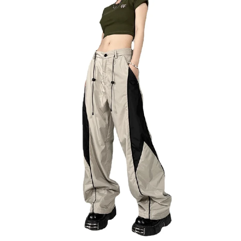 Women's Ankle - Length Sweatpants in Olive Green with Reflective Stripes for Nighttime RunsWomen's American Switching Sweatpants