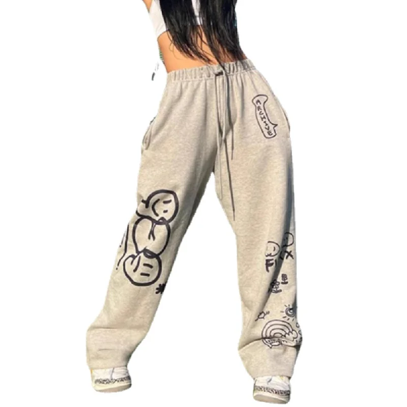 High - Waisted Women's Jogger Sweatpants in Black with Zip Pockets for a Stylish and Practical LookWomen's Simple Letter Print Sweatpants