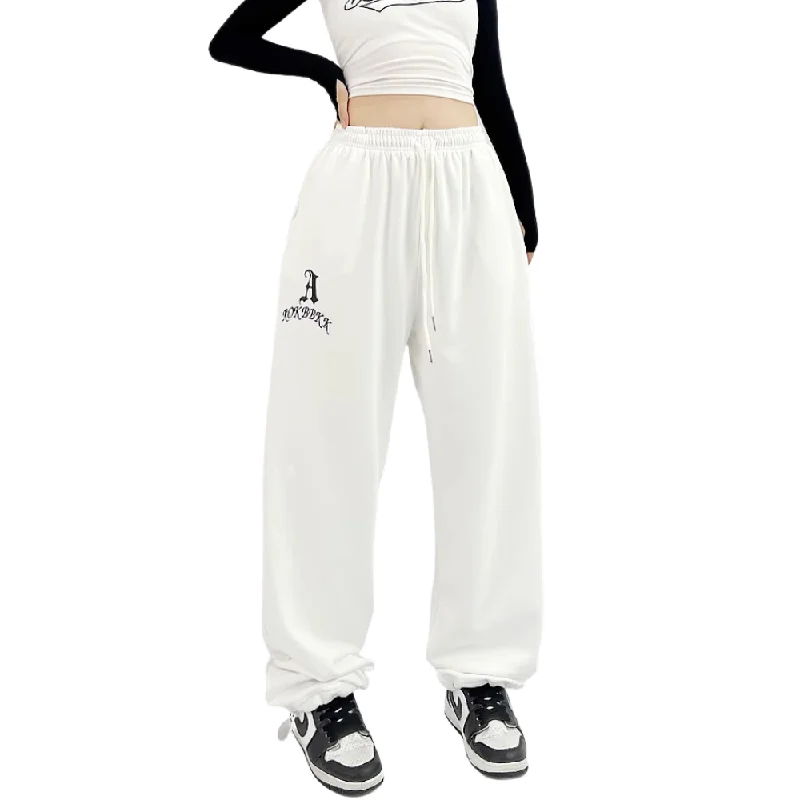 Plus Size Women's Elastic - Waist Sweatpants in Dark Green with a Flattering FitWomen's Street Print Sweatpants