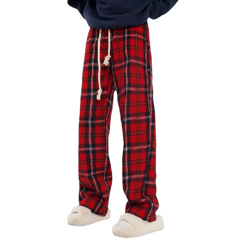 Women's Terry - Cloth Sweatpants in Beige for a Soft and Absorbent Lounge OptionWomen's Vintage Plaid Sweatpants