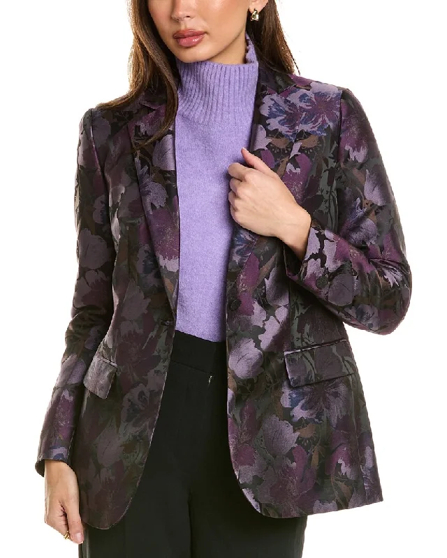 Single - Breasted Women's Linen Blend Blazers in Earth Tones for Casual WearAnne Klein Notch Lapel Jacket