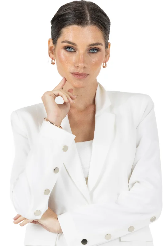 Plus Size Women's Sequin - Embellished Blazers in Silver for a Glamorous PartyAva Women Blazer in white Plus Size Women's Sequin - Embellished Blazers in Silver for a Glamorous PartyAva Women Blazer in white