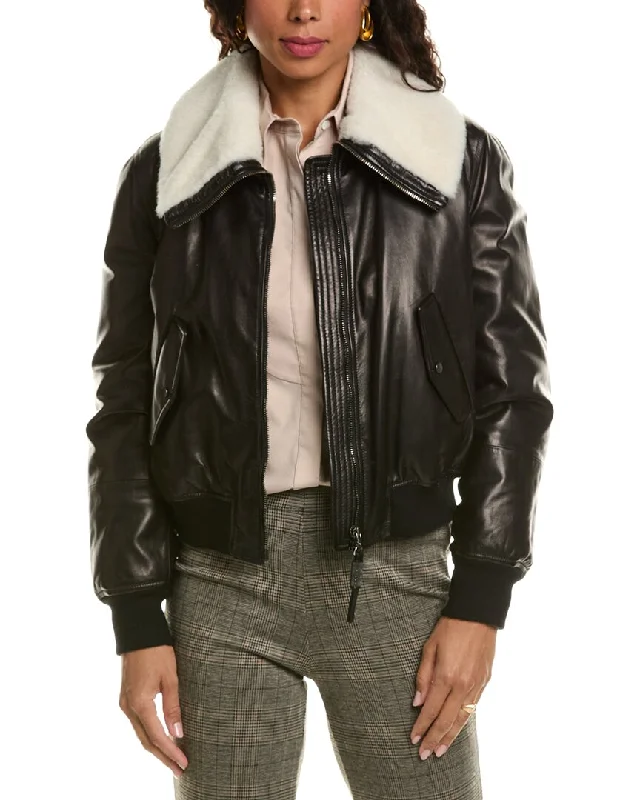 Women's Tailored Stretch Blazers in Navy Blue for Business MeetingsBrunello Cucinelli Leather Down Jacket