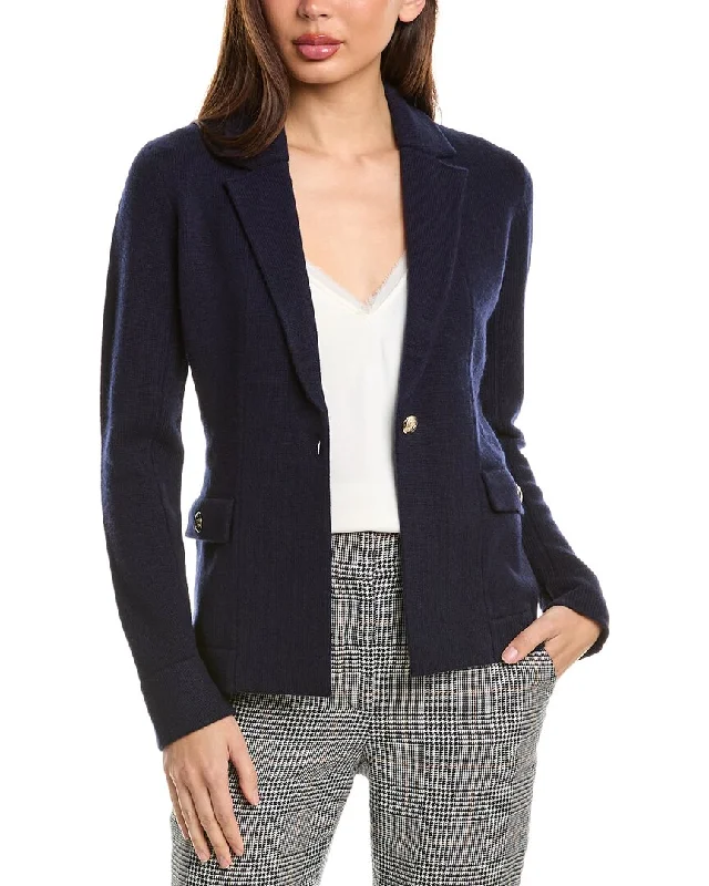 Plus Size Women's Cropped Velvet Blazers in Burgundy for a Night OutBruno Magli Wool & Cashmere-Blend Sweater Blazer
