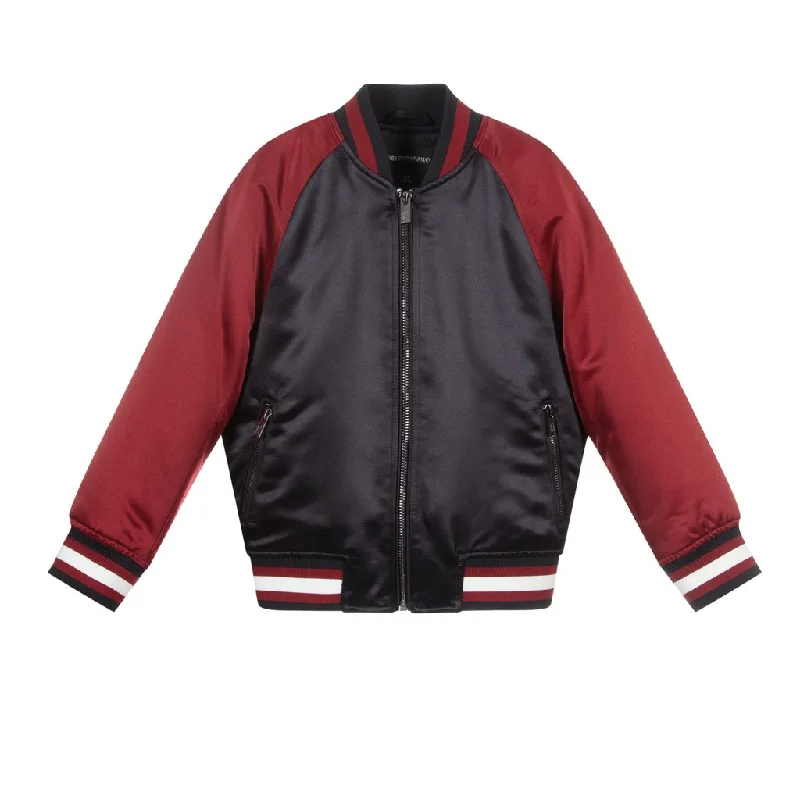 Burgundy Logo Bomber Jacket