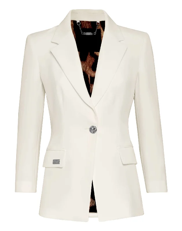 Women's Longline Linen Blazers in Pastel Colors for Summer EventsCady Blazer short-sleeved Skull strass Women's Longline Linen Blazers in Pastel Colors for Summer EventsCady Blazer short-sleeved Skull strass