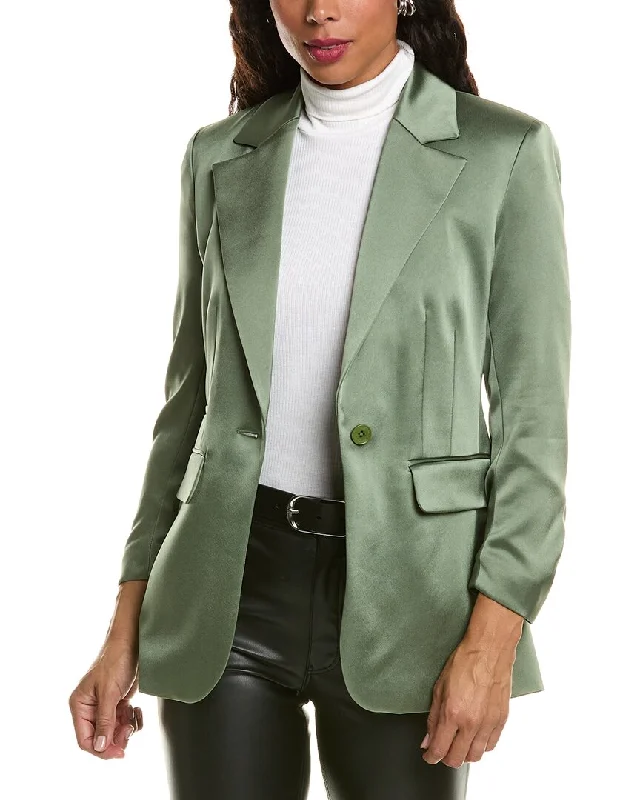 Women's Belted Blazers in Camel Color for a Sophisticated OutfitElie Tahari Satin Blazer