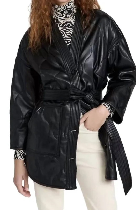 Women's cropped leather coats with silver studs for an edgy lookFallon Jacket In Black Women's cropped leather coats with silver studs for an edgy lookFallon Jacket In Black