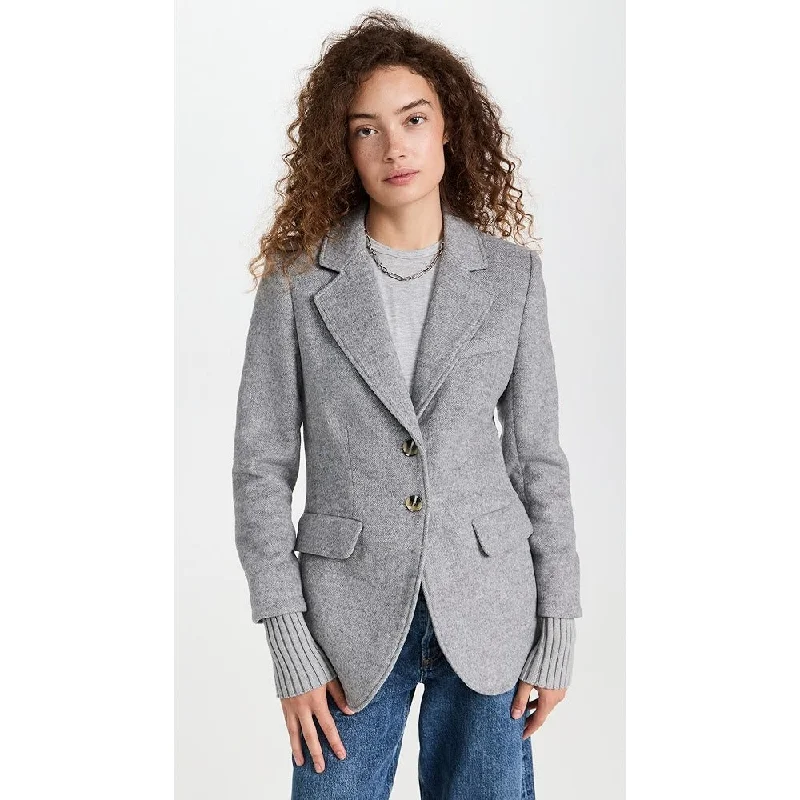 Double - Breasted Women's Leather Blazers in Taupe for an Edgy LookFavorite Daughter Women's The City Blazer, Forest Grey Double - Breasted Women's Leather Blazers in Taupe for an Edgy LookFavorite Daughter Women's The City Blazer, Forest Grey