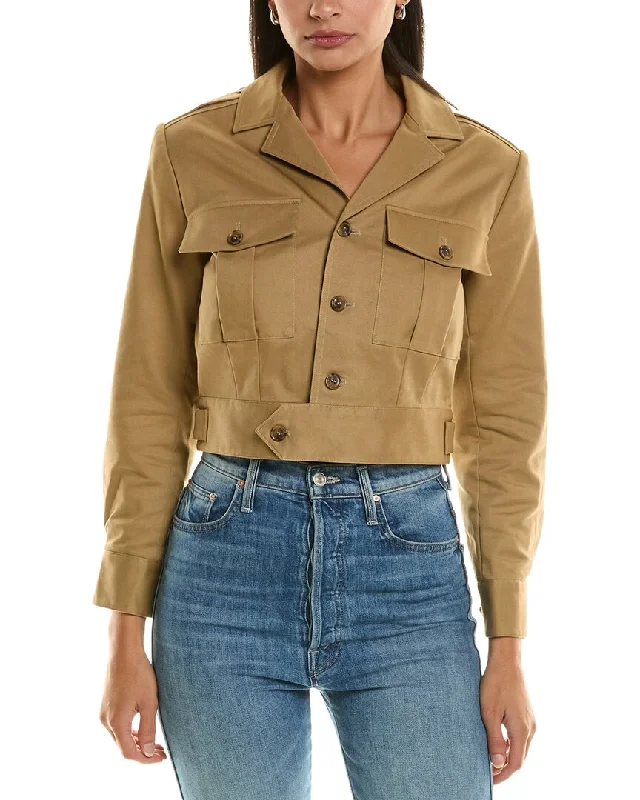 Plus Size Women's Embroidered Blazers in Floral Patterns for a Feminine TouchFRAME Denim Crop Jacket