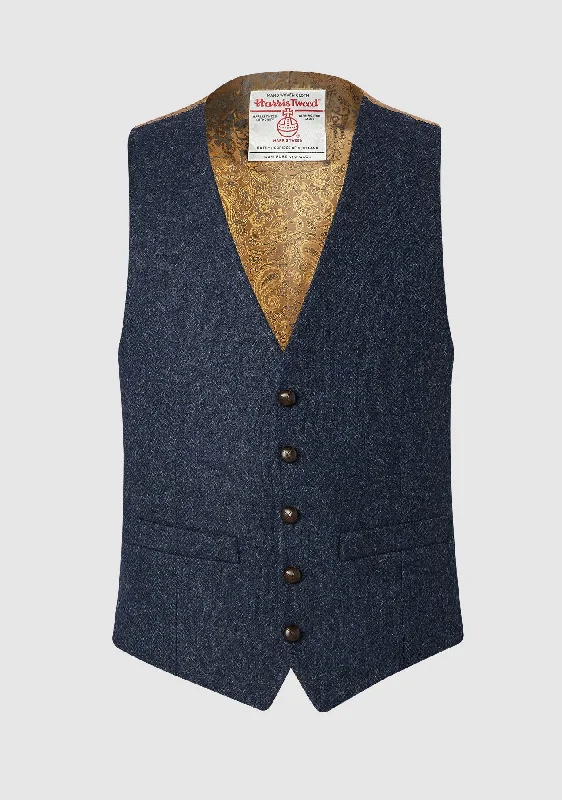 Women's cropped leather coats with silver studs for an edgy lookIain Waistcoat - Navy Herringbone Women's cropped leather coats with silver studs for an edgy lookIain Waistcoat - Navy Herringbone