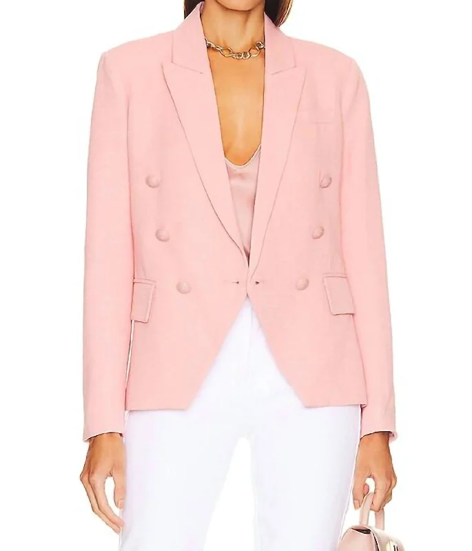 Plus Size Women's Military - Inspired Blazers with Gold Accents for a Bold LookKenzie Blazer In Rose Tan Tropical