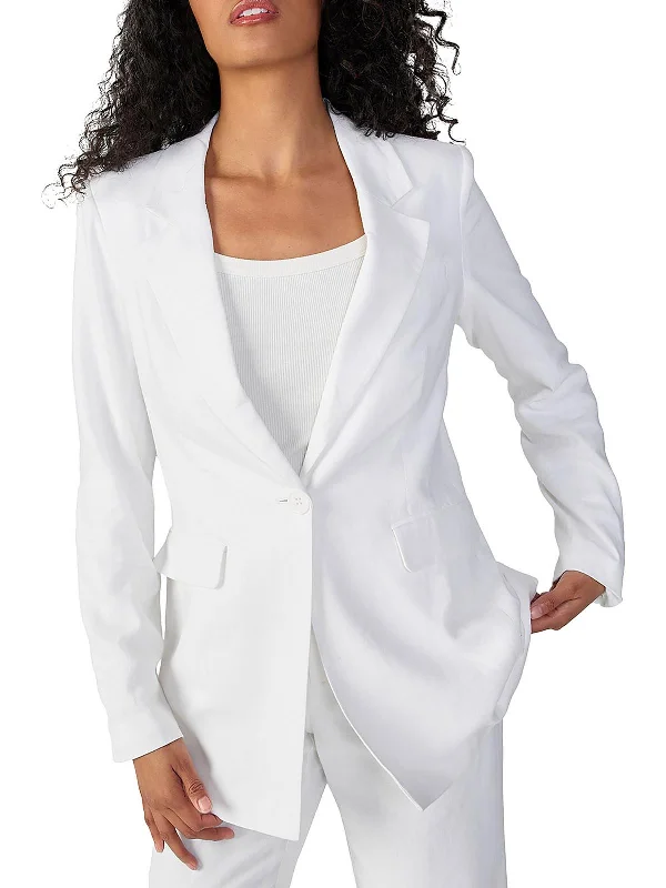 Single - Breasted Women's Corduroy Blazers in Mustard Yellow for an Autumn VibeKora Womens Linen Suit Separate One-Button Blazer